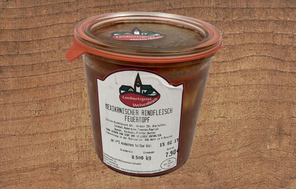 Mexikanischer Rindfleischtopf im Glas