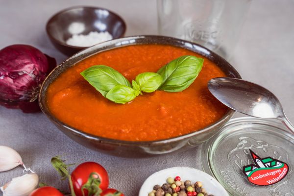 Tomatensuppe hausgemacht im Glas