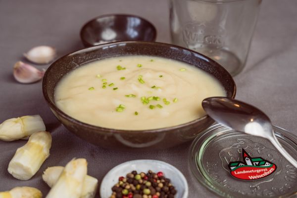 Spargelcremesuppe hausgemacht im Glas (Spargel vom Wagler Hof)